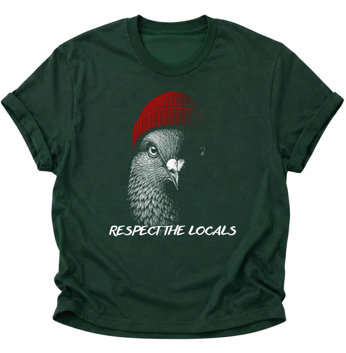 Respect the Locals Taube Unisex T-Shirt Forest Green - PINE & RIVER