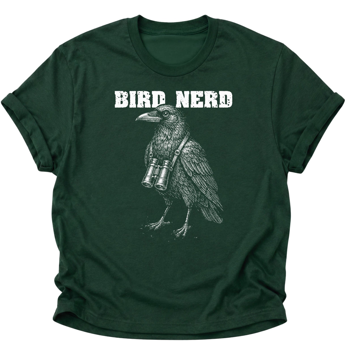 Bird Nerd Rabenvogel mit Fernglas Unisex T-Shirt Forest Green - PINE & RIVER