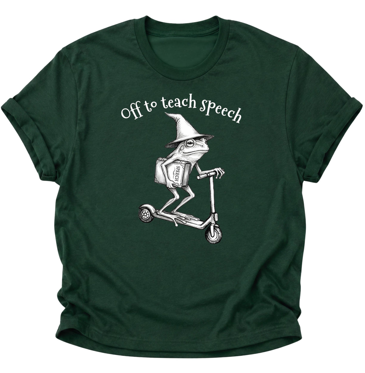 Retro-Frosch lehrt Sprache Unisex T-Shirt Forest Green - PINE & RIVER