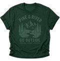 Pine & River Go Outside Unisex T-Shirt Forest Green - PINE & RIVER
