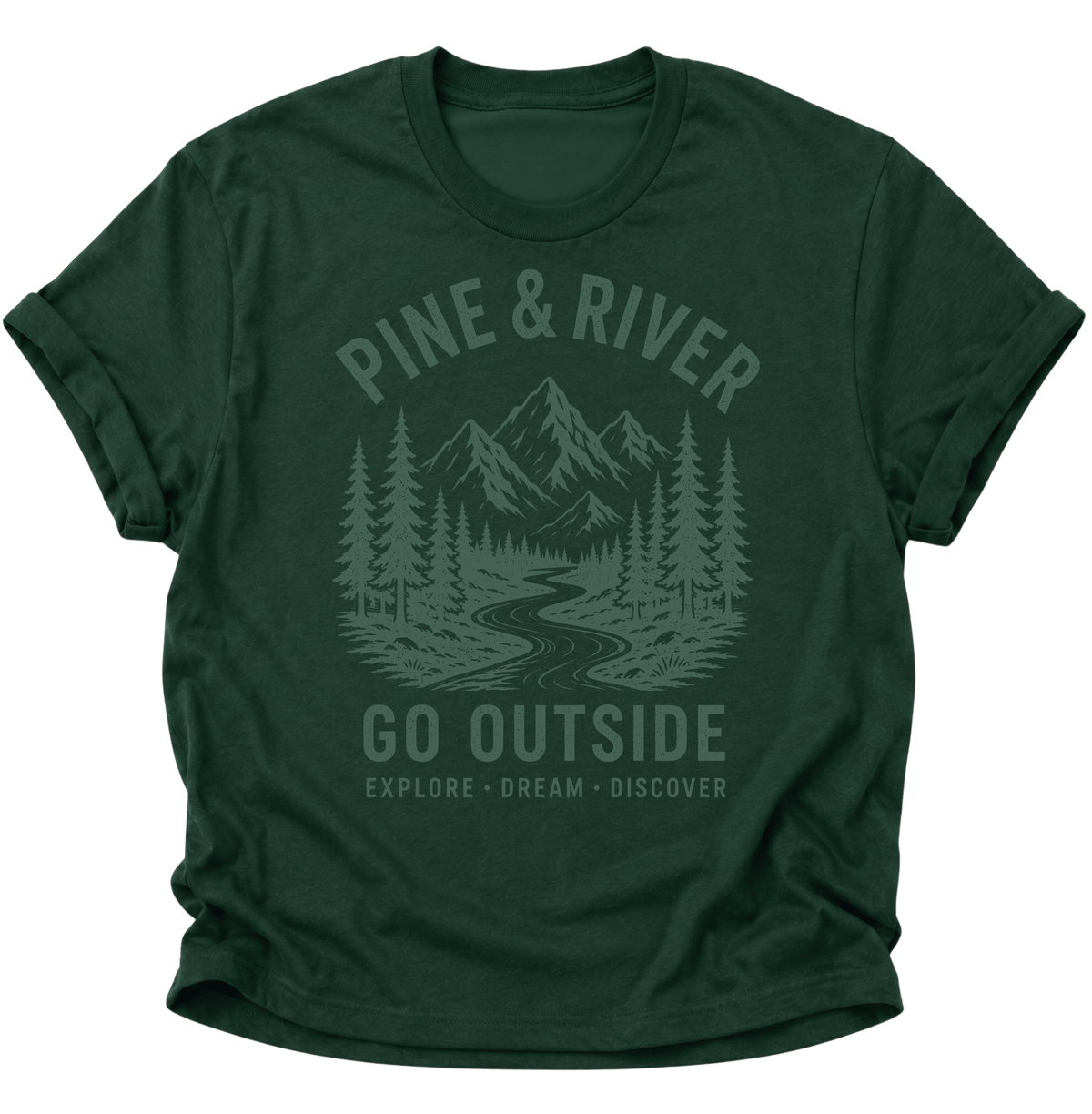 Pine & River Go Outside Unisex T-Shirt Forest Green - PINE & RIVER
