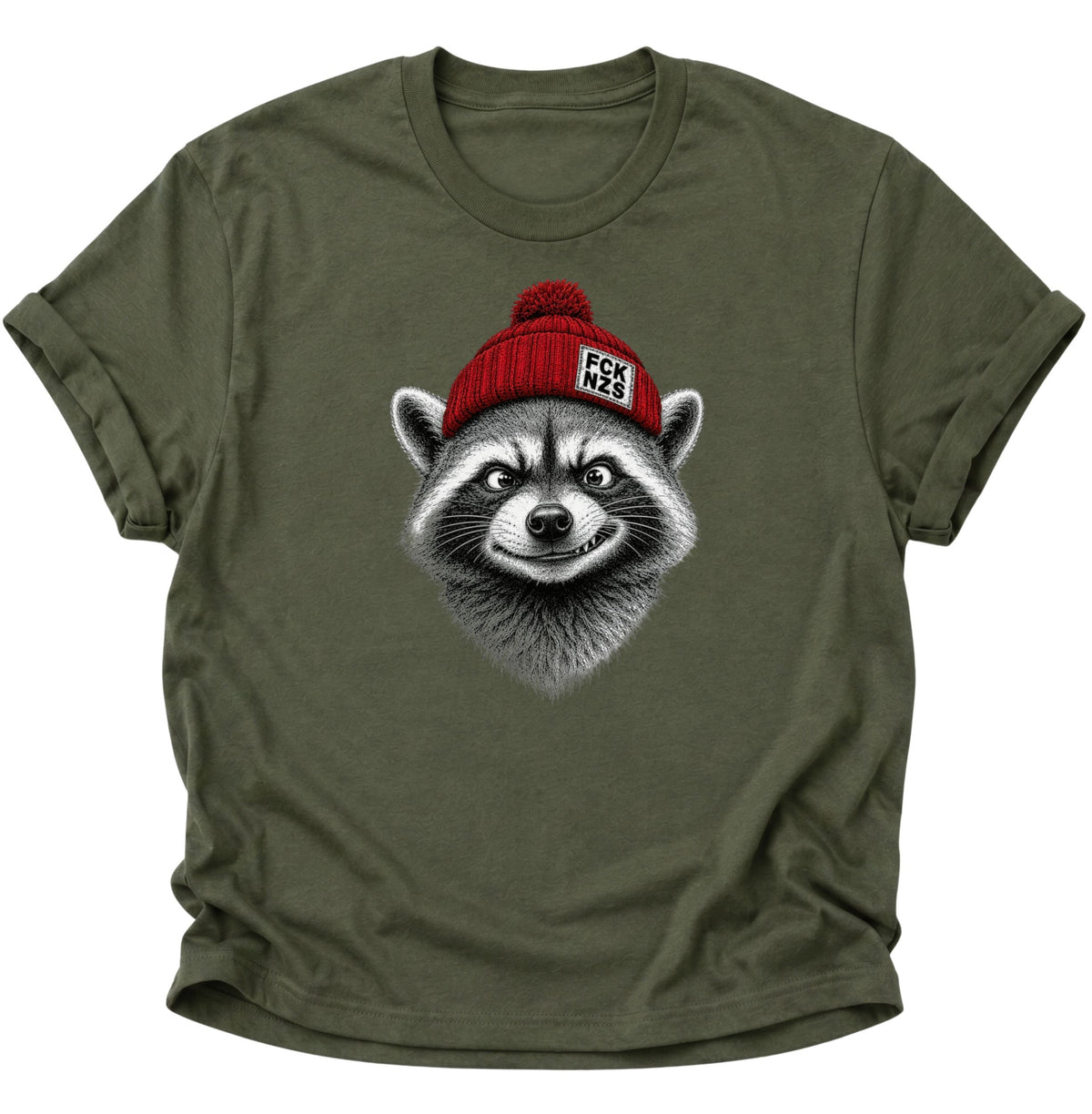 Anti Nazi Waschbär Unisex T-Shirt Weiß - PINE & RIVER