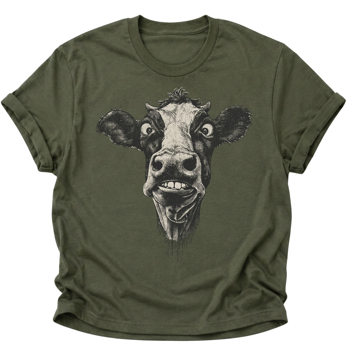 Verrückte Kuh Unisex T-Shirt Military Green - PINE & RIVER