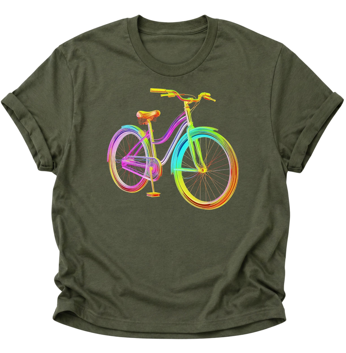Fahrrad Neon Unisex T-Shirt Military Green - PINE & RIVER