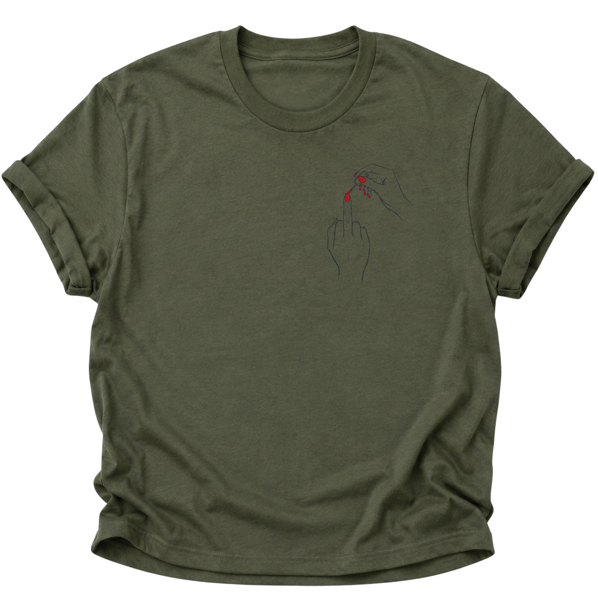 Mittelfinger Unisex T-Shirt Military Green - PINE & RIVER