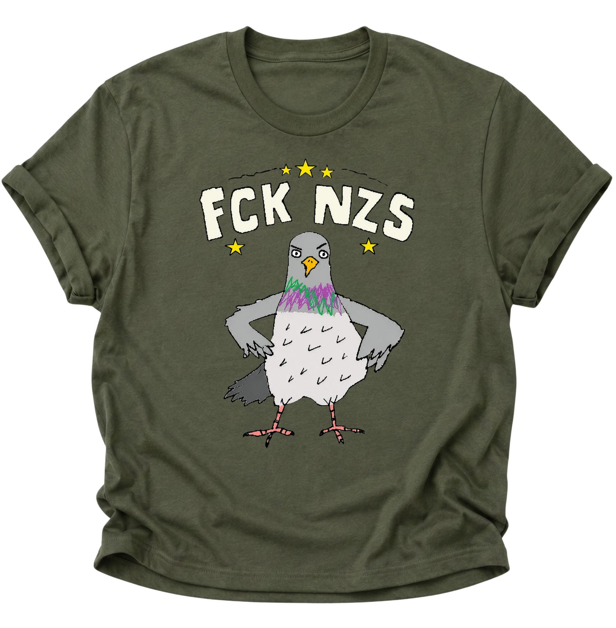 Taube gegen rechts Unisex T-Shirt Military Green - PINE & RIVER