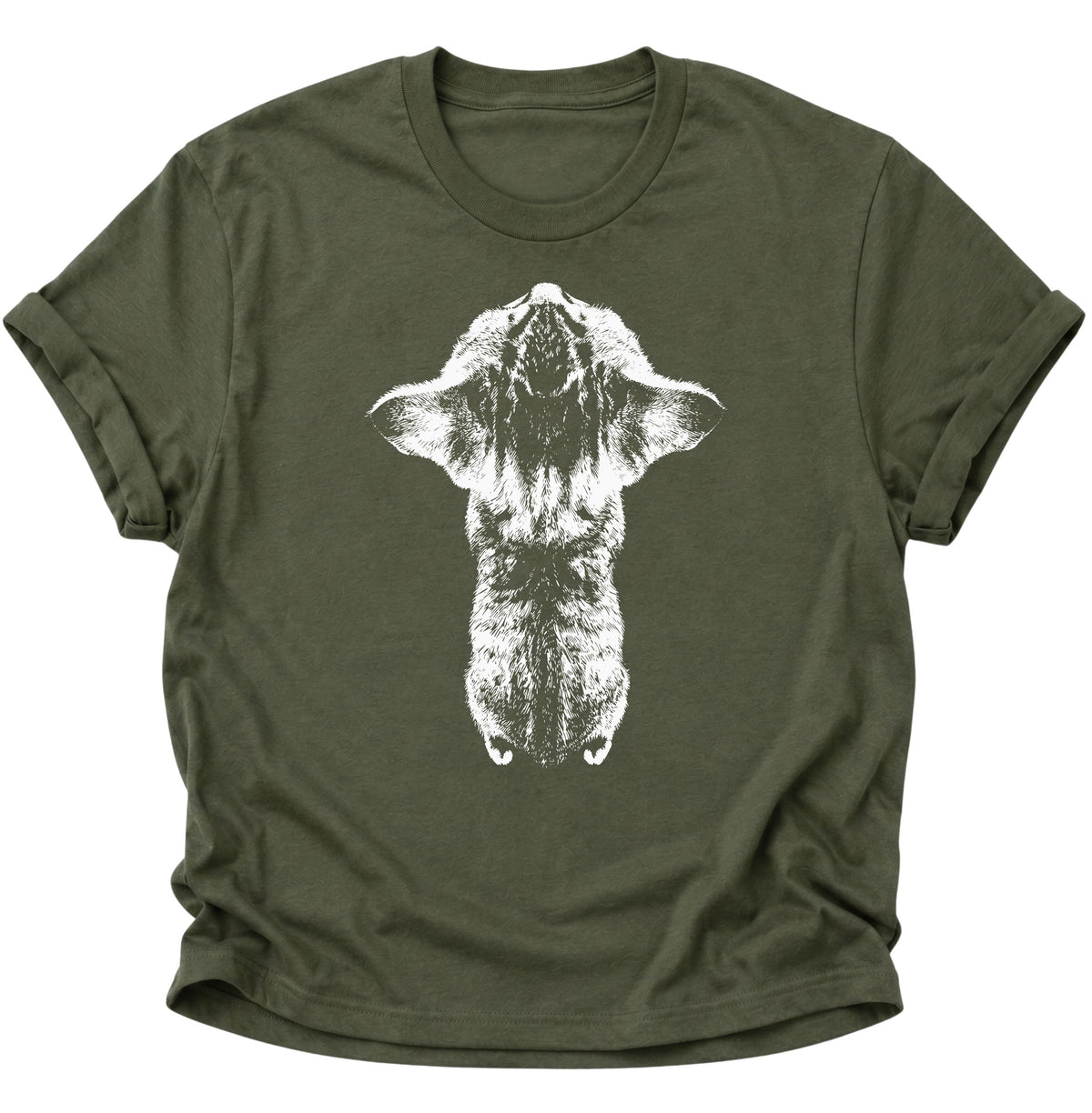 Katze aus der Froschperspektive Unisex T-Shirt Military Green - PINE & RIVER