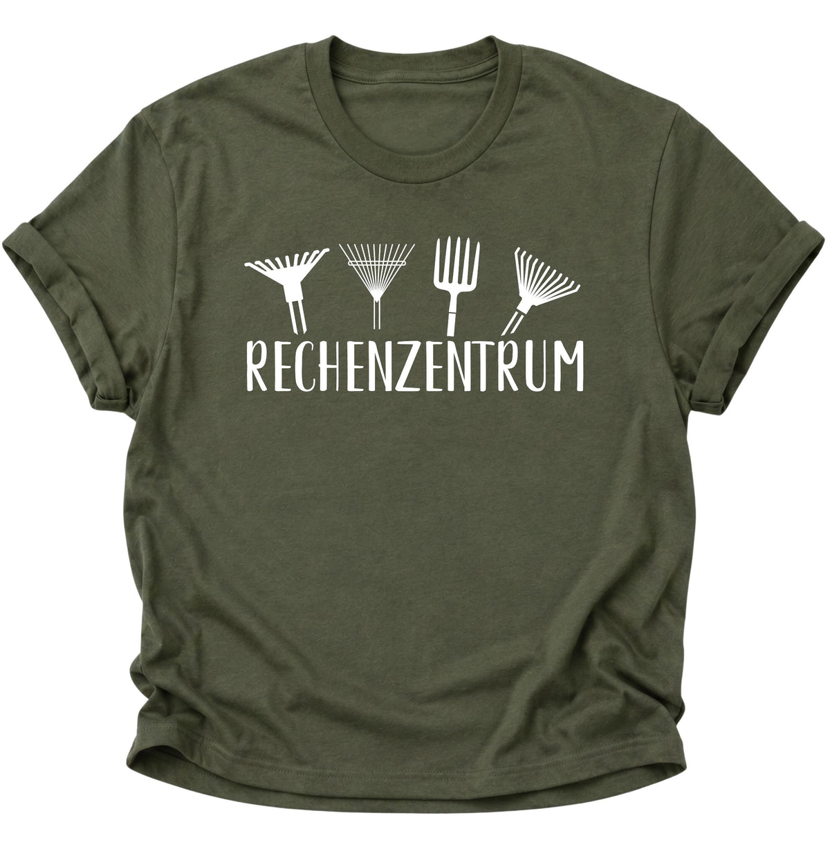 Rechenzentrum Gartenmotiv Unisex T-Shirt Military Green - PINE & RIVER