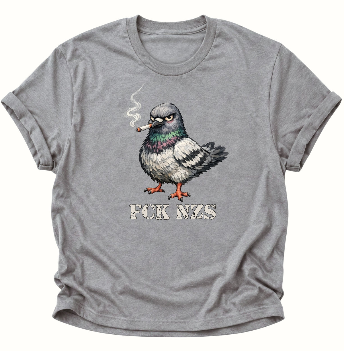Rauchende Taube gegen rechts Unisex T-Shirt Sport Grey - PINE & RIVER