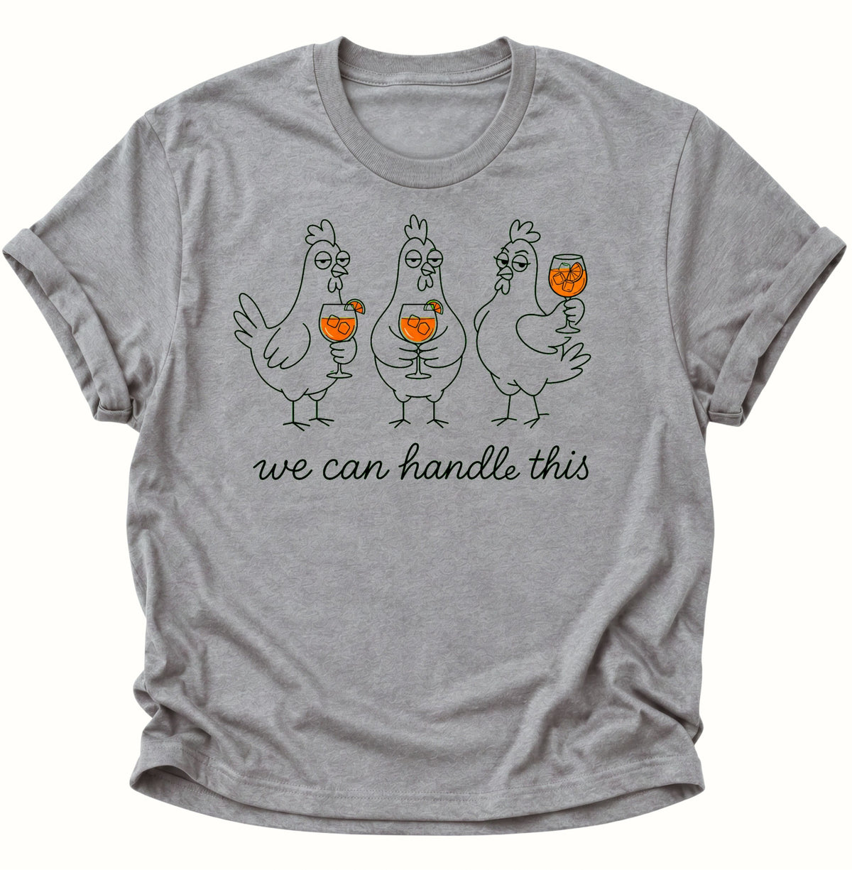 Drei Hühner mit Drinks Unisex T-Shirt Sport Grey - PINE & RIVER