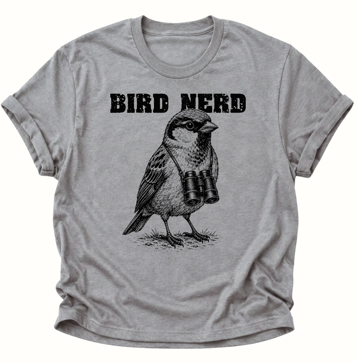 Bird Nerd Vogel mit Fernglas Unisex T-Shirt Sport Grey - PINE & RIVER