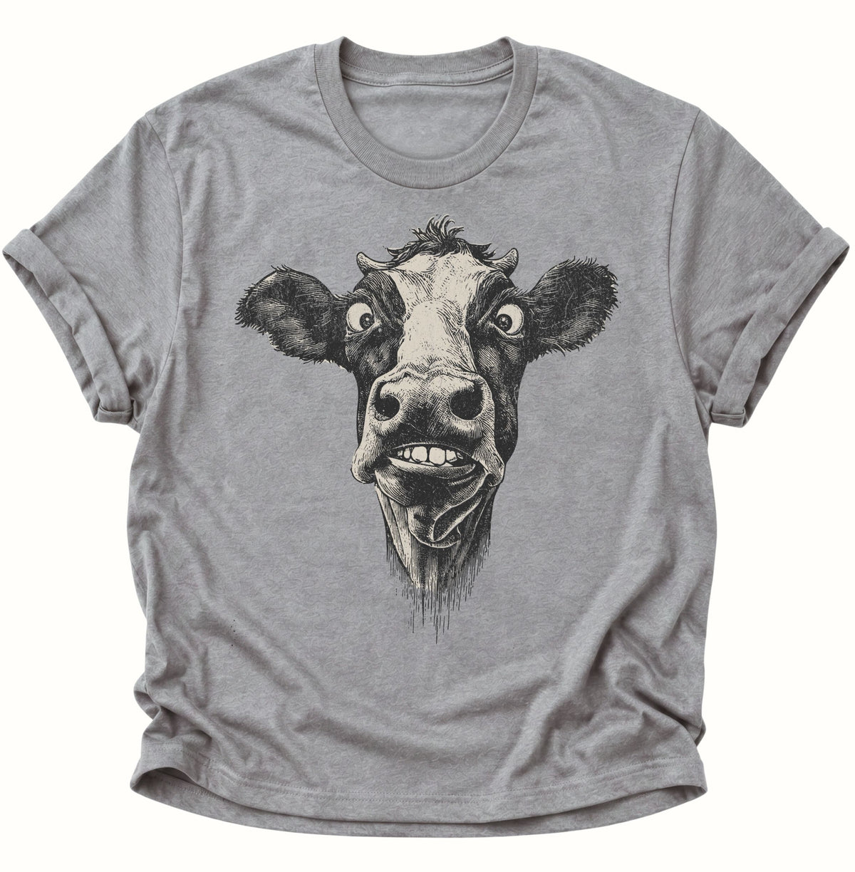 Verrückte Kuh Unisex T-Shirt Sport Grey - PINE & RIVER