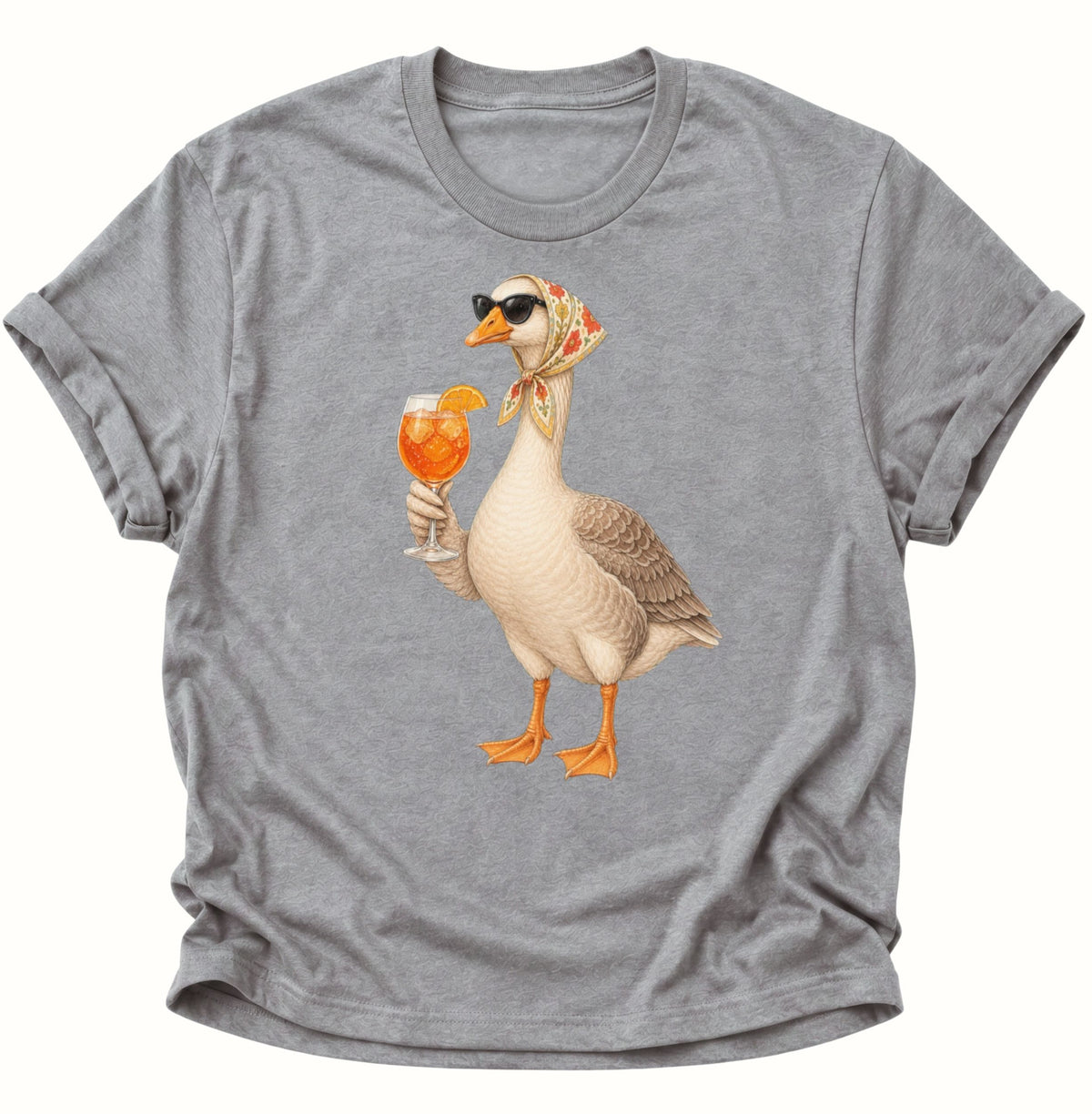 Cocktail-Gans mit Kopftuch Unisex T-Shirt Sport Grey - PINE & RIVER