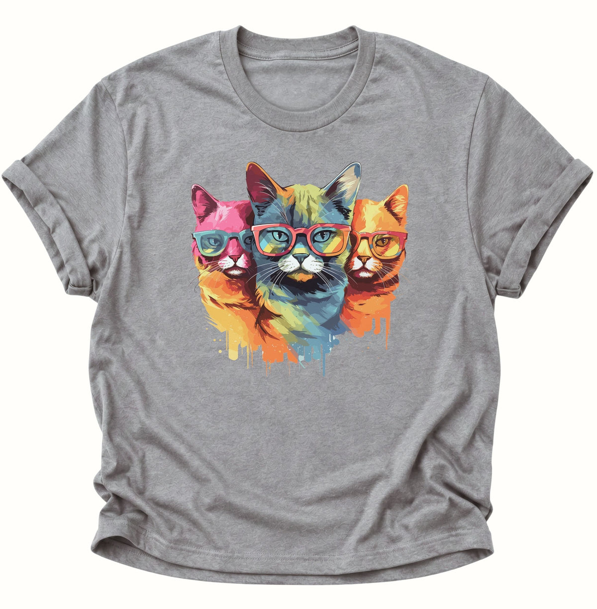 Three Cats Unisex T-Shirt Sport Grey - PINE & RIVER
