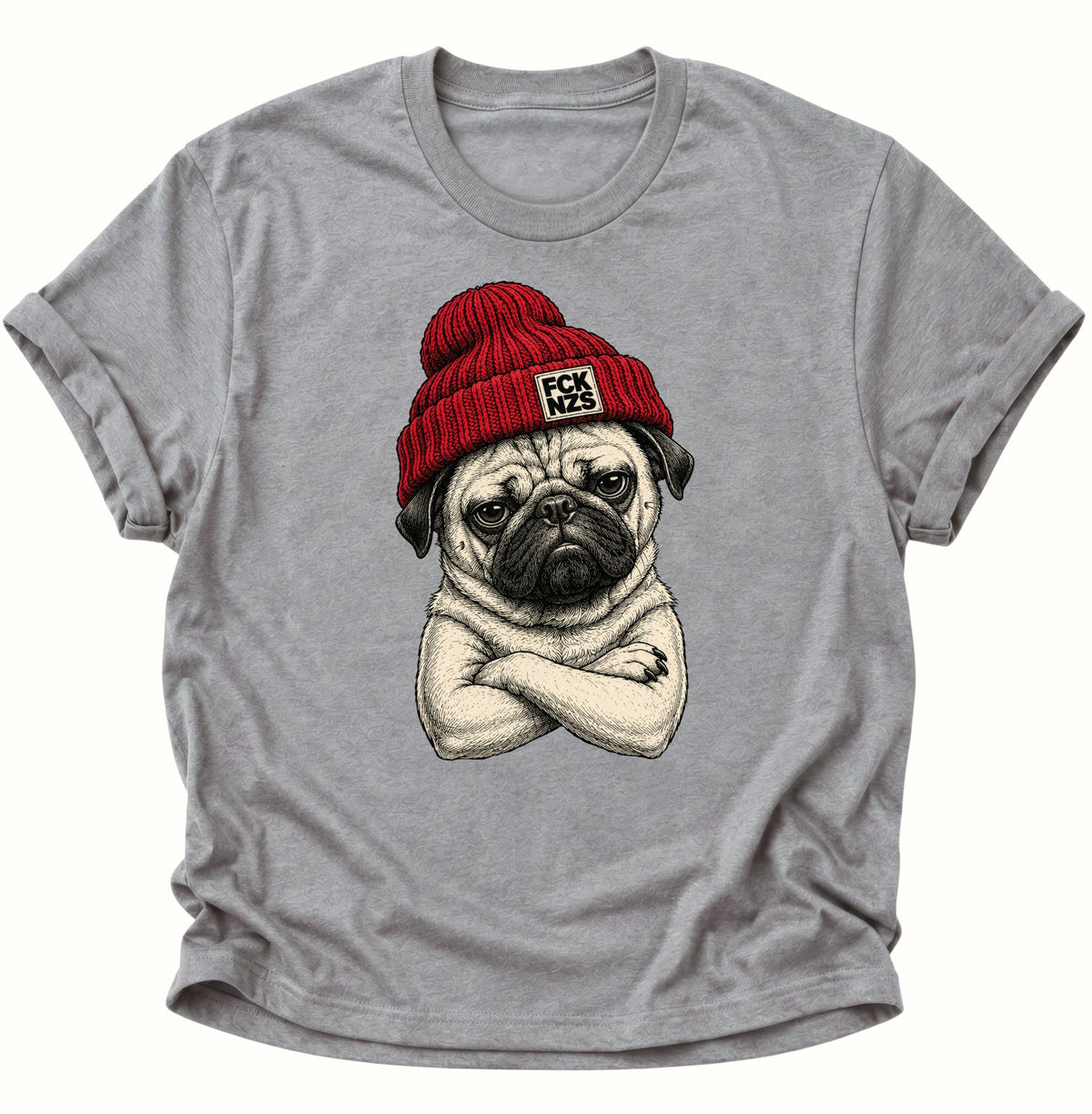 Mops gegen rechts Unisex T-Shirt Sport Grey - PINE & RIVER