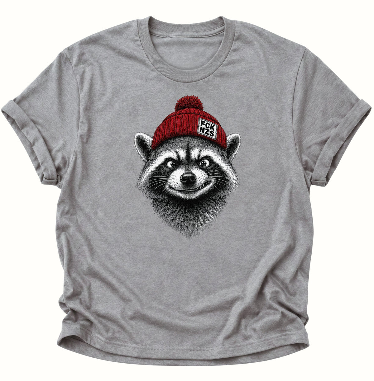 Anti Nazi Waschbär Unisex T-Shirt Weiß - PINE & RIVER