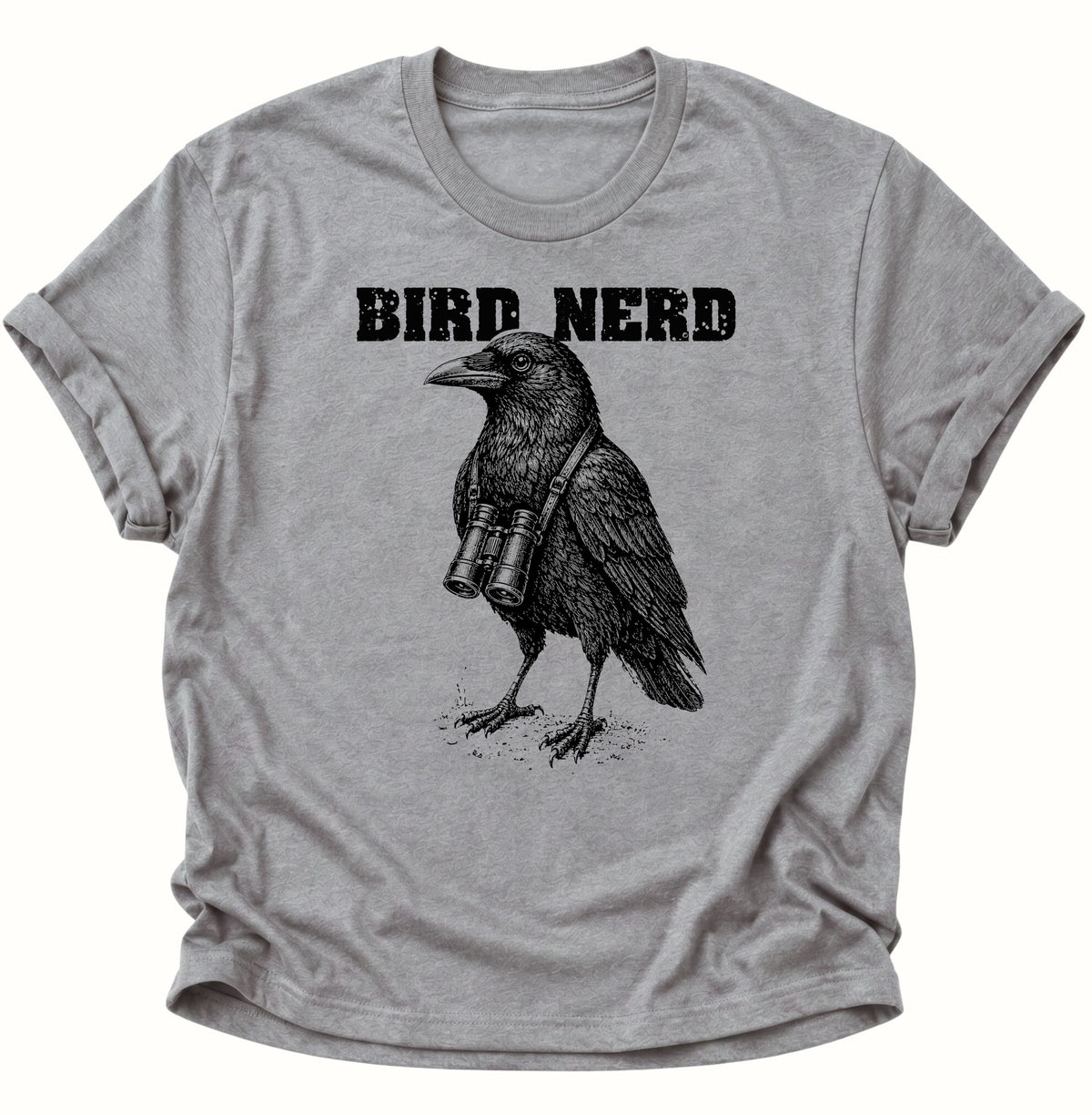 Bird Nerd Rabenvogel mit Fernglas Unisex T-Shirt Sport Grey - PINE & RIVER