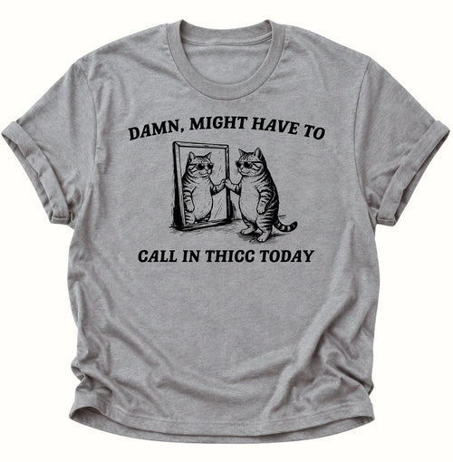 Call in Thicc Katze Unisex T-Shirt Sport Grey - PINE & RIVER