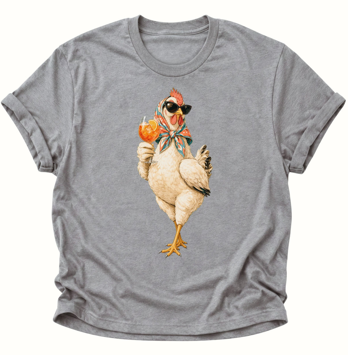 Cocktail-Henne mit Sonnenbrille Unisex T-Shirt Sport Grey - PINE & RIVER