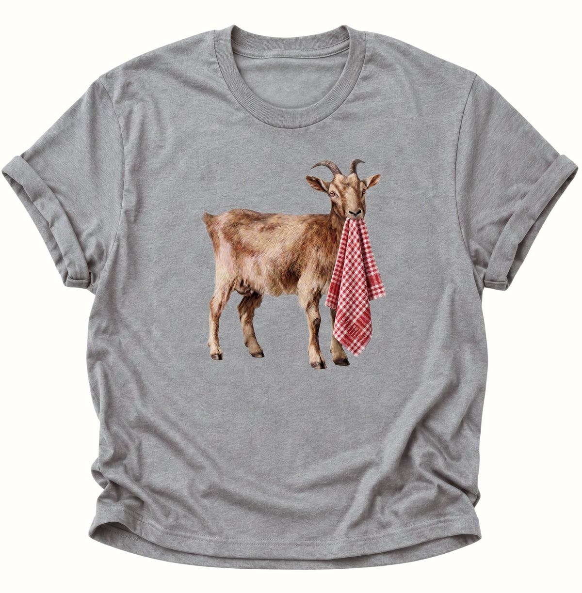 Ziege mit Geschirrhandtuch Unisex T-Shirt Sport Grey - PINE & RIVER