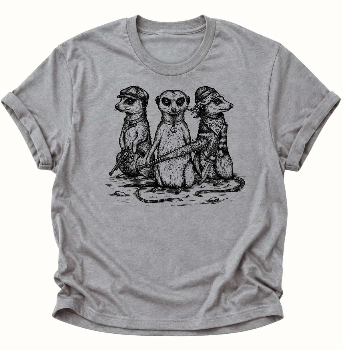 Erdmännchen Gang im Vintage-Stil Unisex T-Shirt Sport Grey - PINE & RIVER