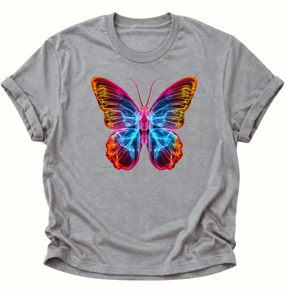 Schmetterling Neon Unisex T-Shirt Sport Grey - PINE & RIVER