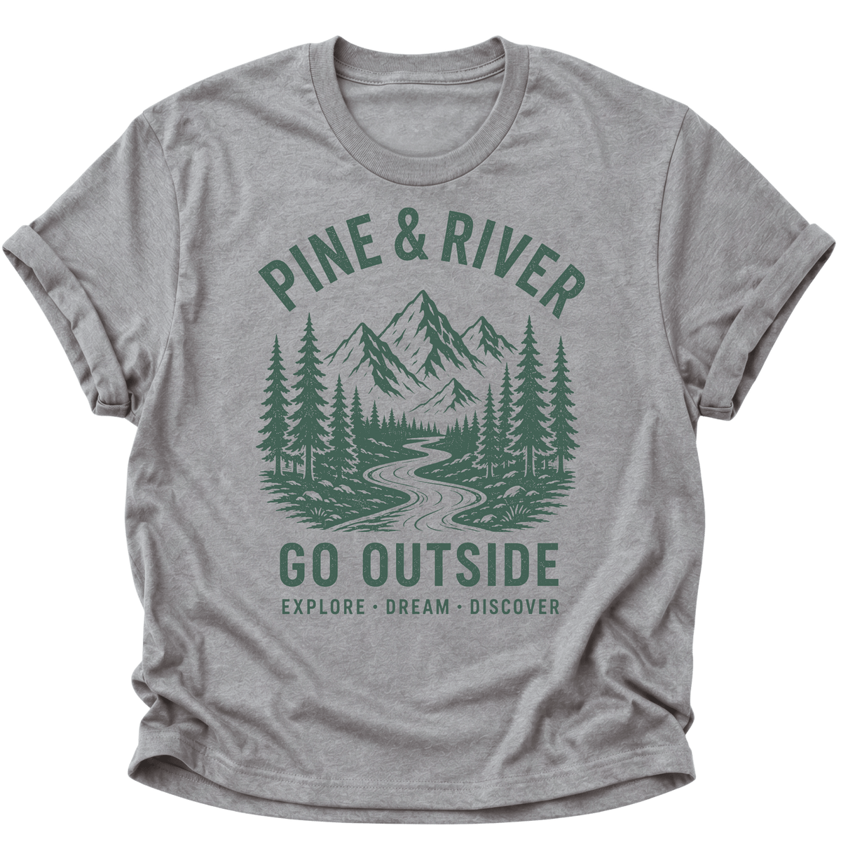 Pine & River Go Outside Unisex T-Shirt Sport Grey - PINE & RIVER