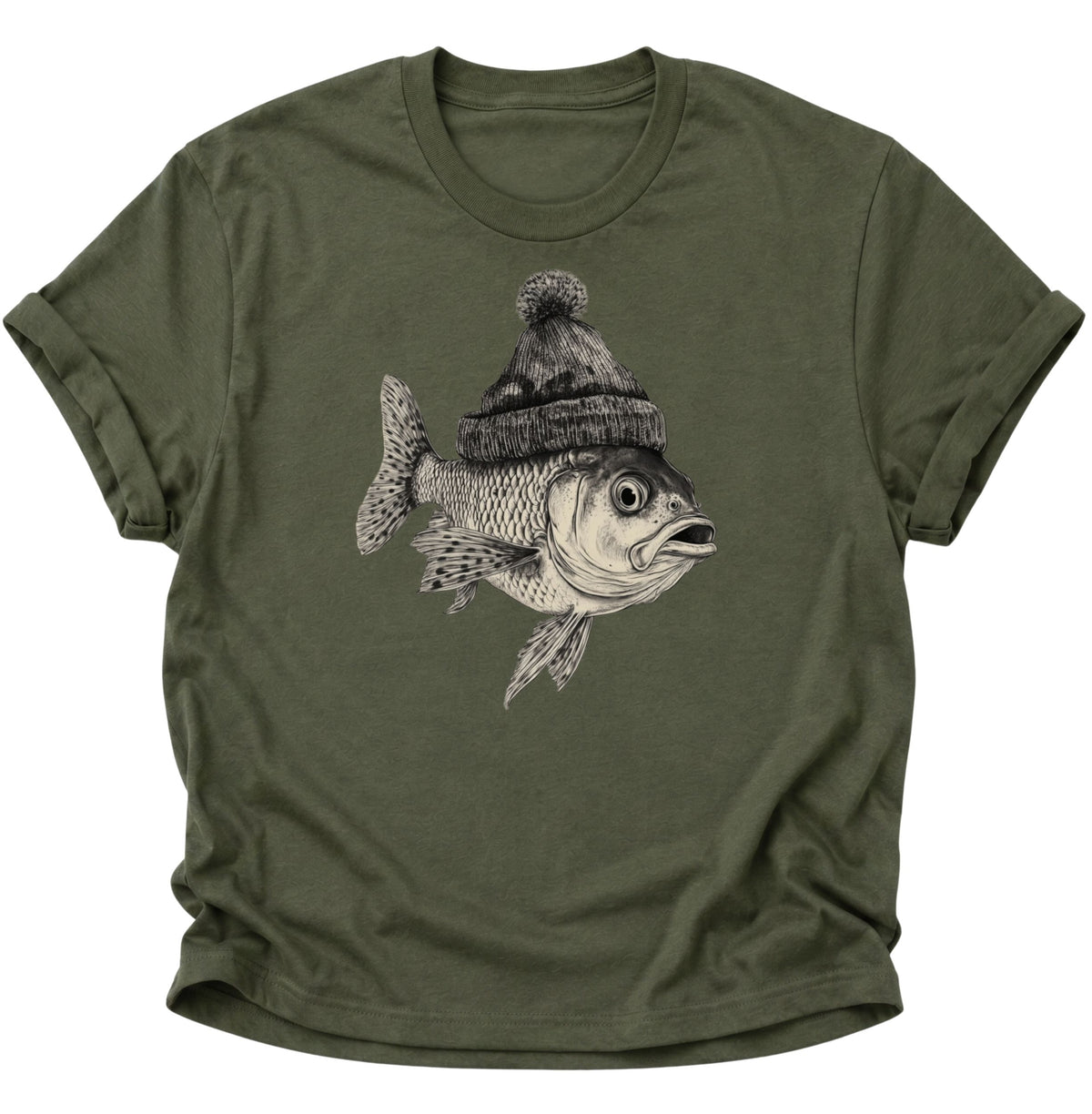 Fisch Unisex T-Shirt Military Green - PINE & RIVER