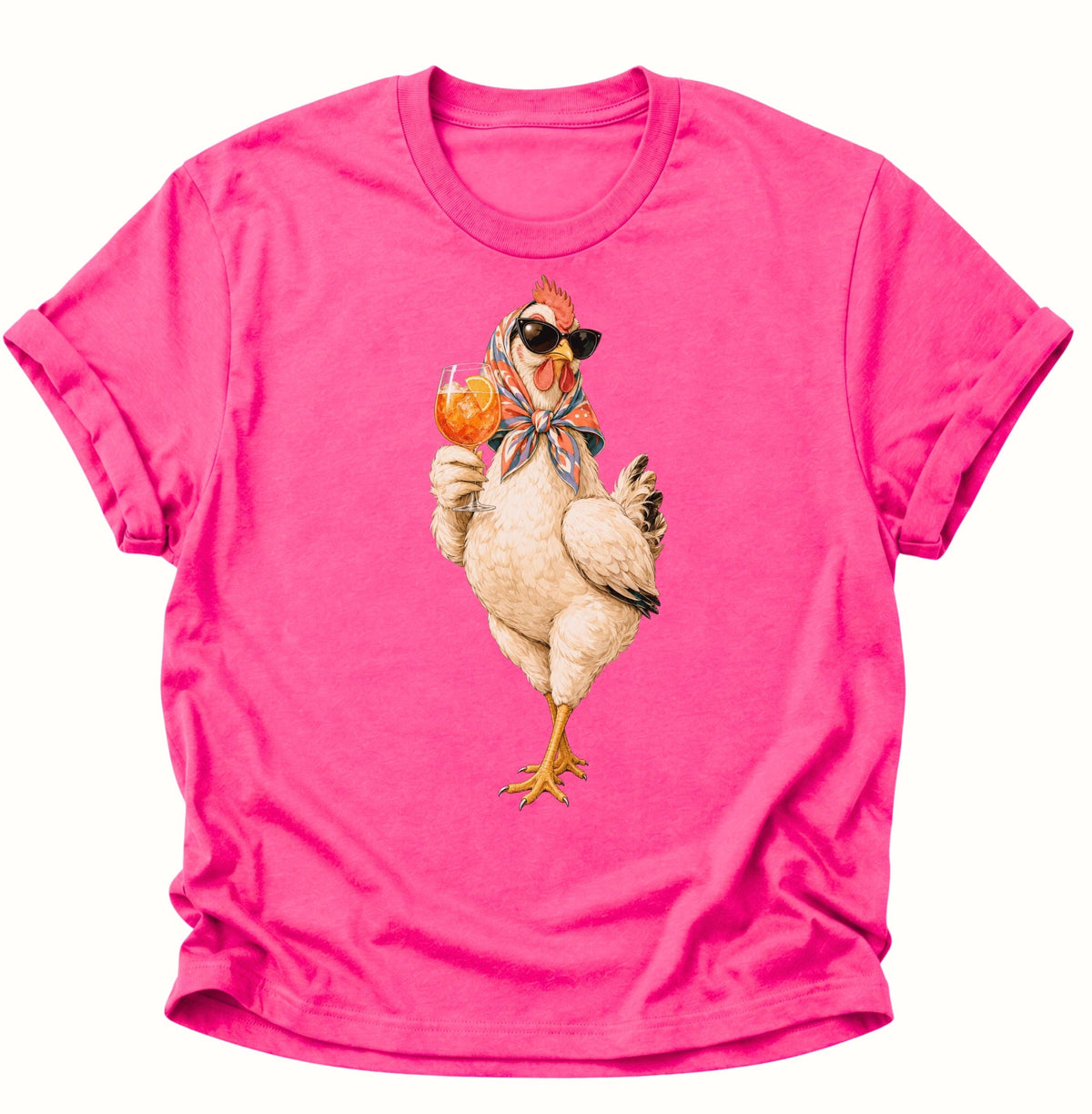 Cocktail-Henne mit Sonnenbrille Unisex T-Shirt Heliconia - PINE & RIVER