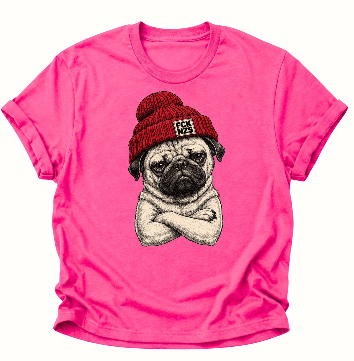 Mops gegen rechts Unisex T-Shirt Heliconia - PINE & RIVER