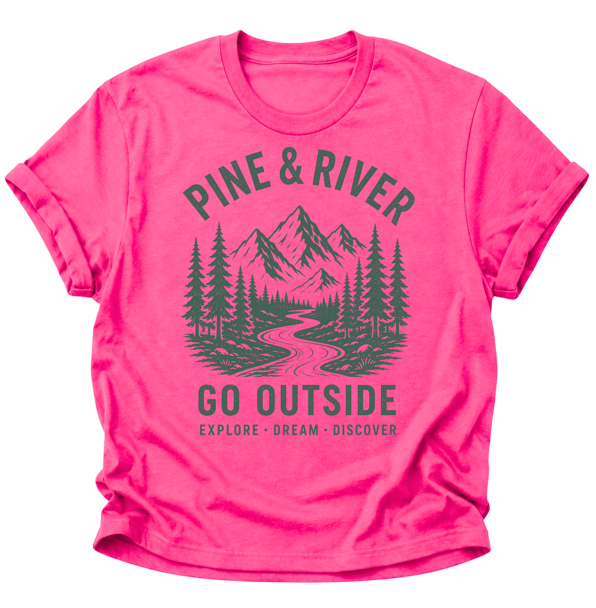 Pine & River Go Outside Unisex T-Shirt Heliconia - PINE & RIVER