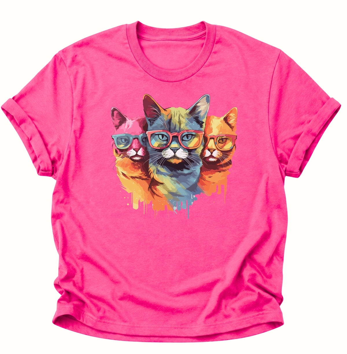 Three Cats Unisex T-Shirt Heliconia - PINE & RIVER