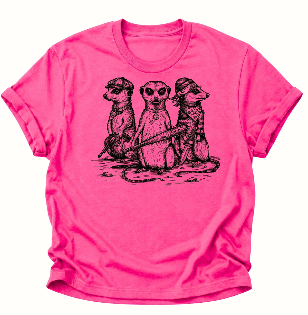 Erdmännchen Gang im Vintage-Stil Unisex T-Shirt Heliconia - PINE & RIVER