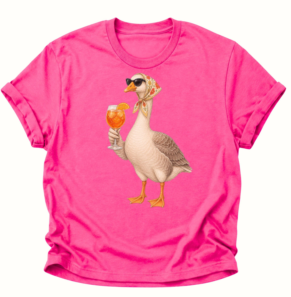 Cocktail-Gans mit Kopftuch Unisex T-Shirt Heliconia - PINE & RIVER