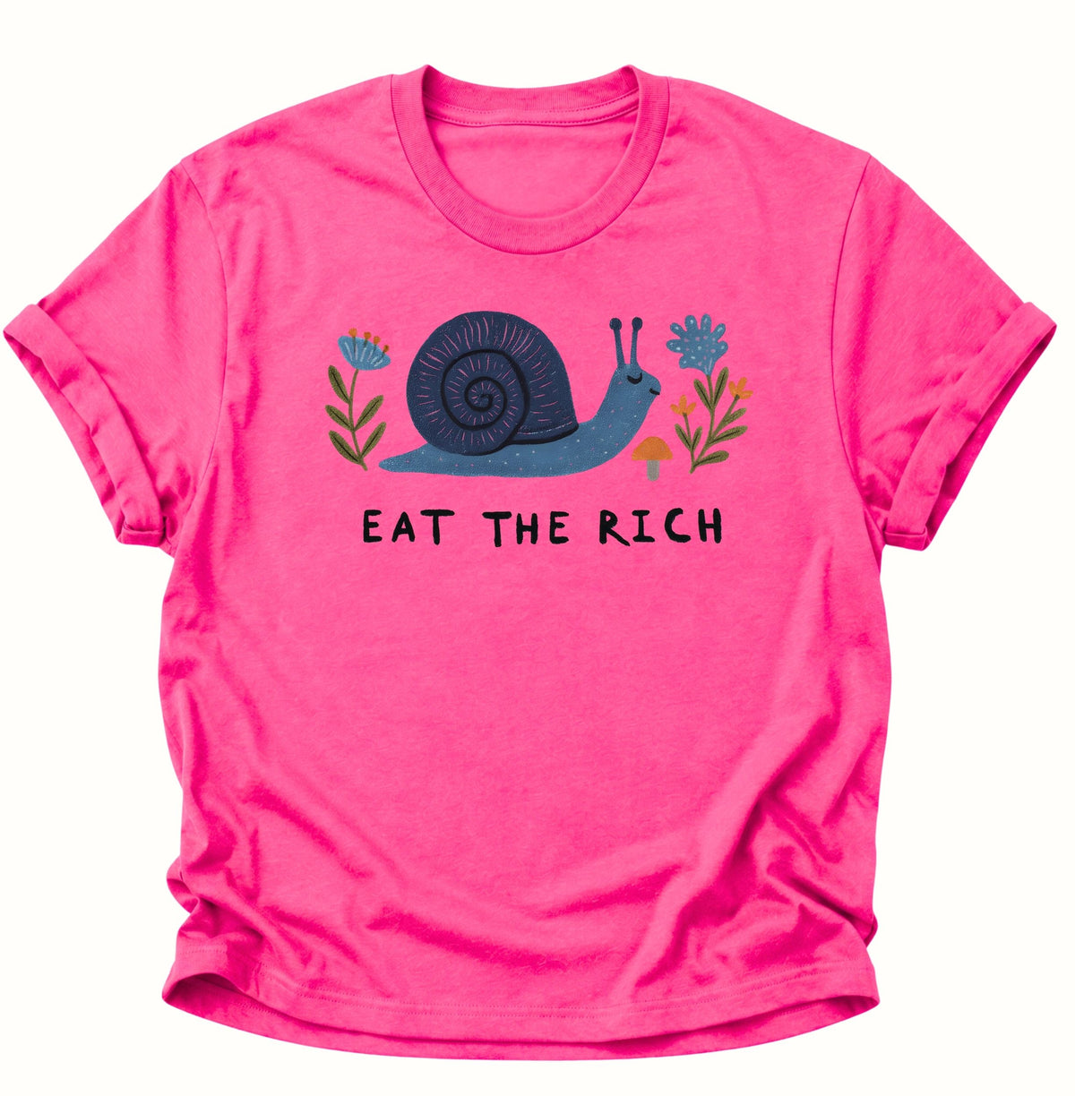 Blaue Schnecke Eat the Rich Unisex T-Shirt Heliconia - PINE & RIVER