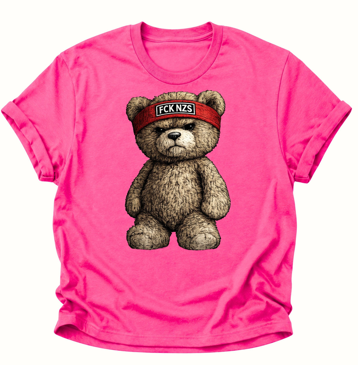 Grimmiger Teddybär gegen rechts Unisex T-Shirt Heliconia - PINE & RIVER