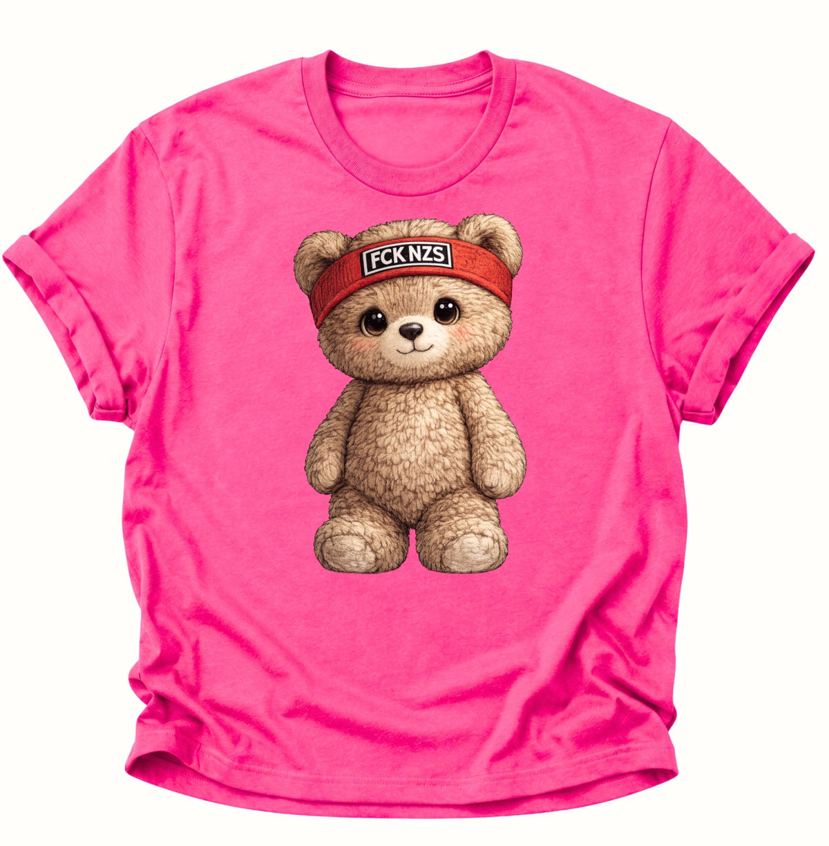 Süßer Teddybär gegen rechts Unisex T-Shirt Heliconia - PINE & RIVER