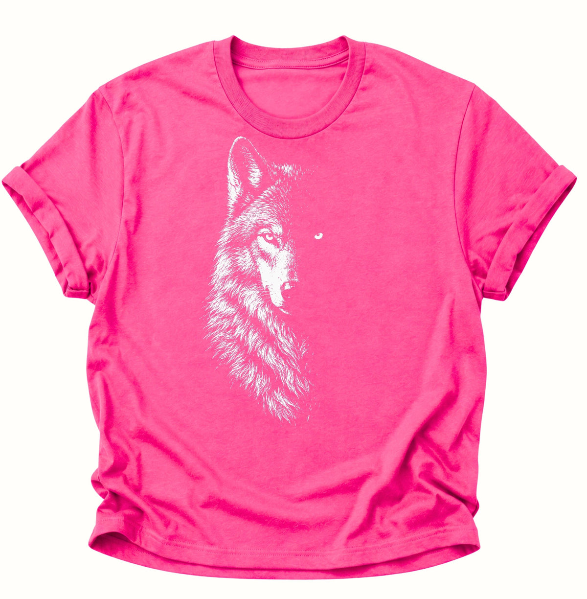 Mystischer Wolf im Schatten Unisex T-Shirt Heliconia - PINE & RIVER