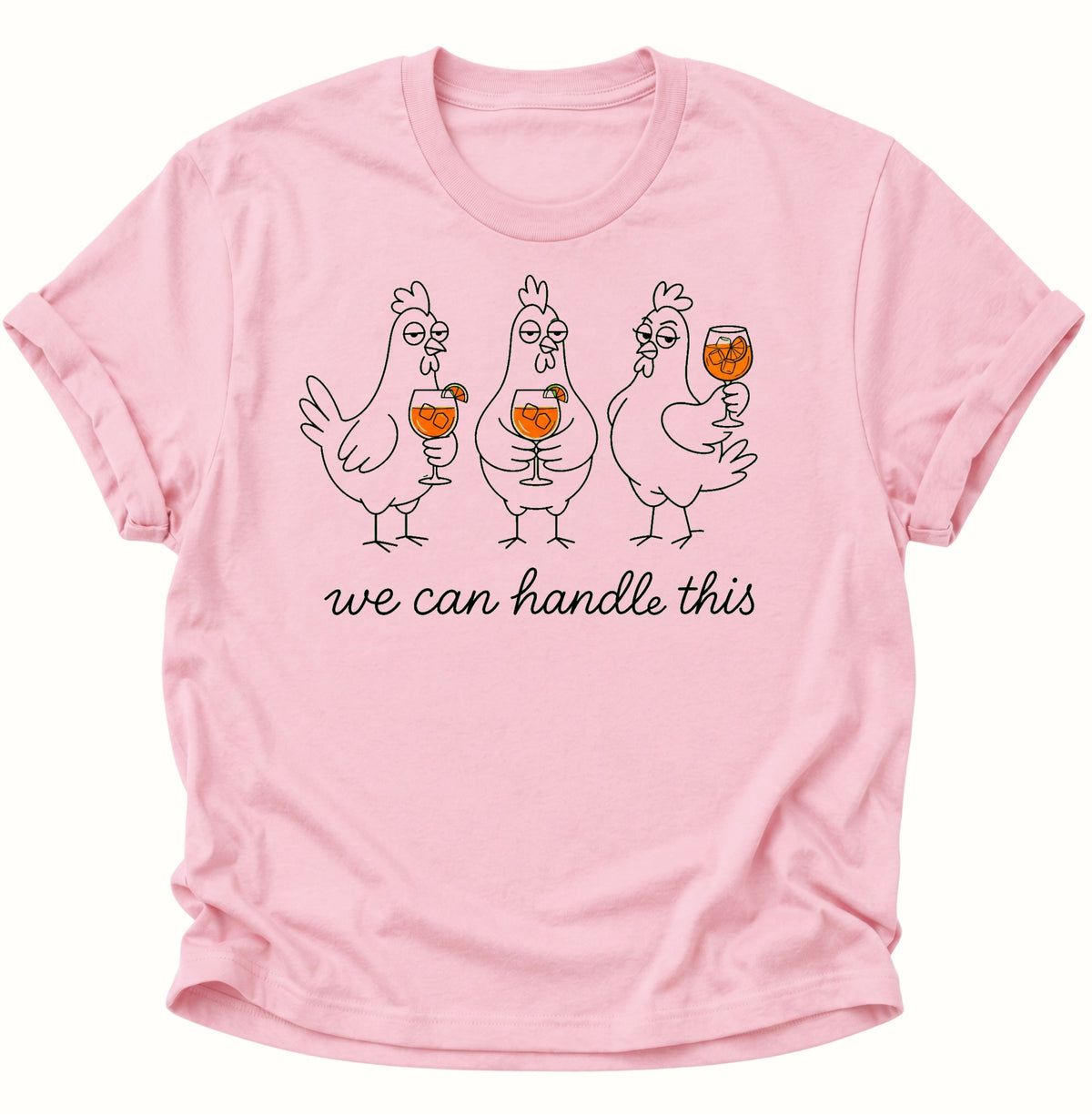 Drei Hühner mit Drinks Unisex T-Shirt Light Pink - PINE & RIVER