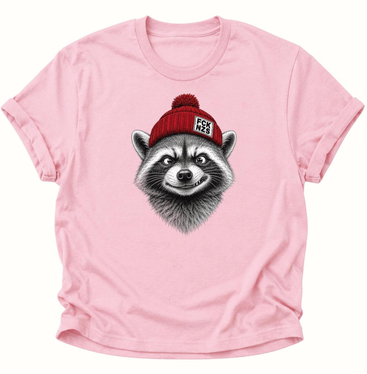 Anti Nazi Waschbär Unisex T-Shirt Weiß - PINE & RIVER