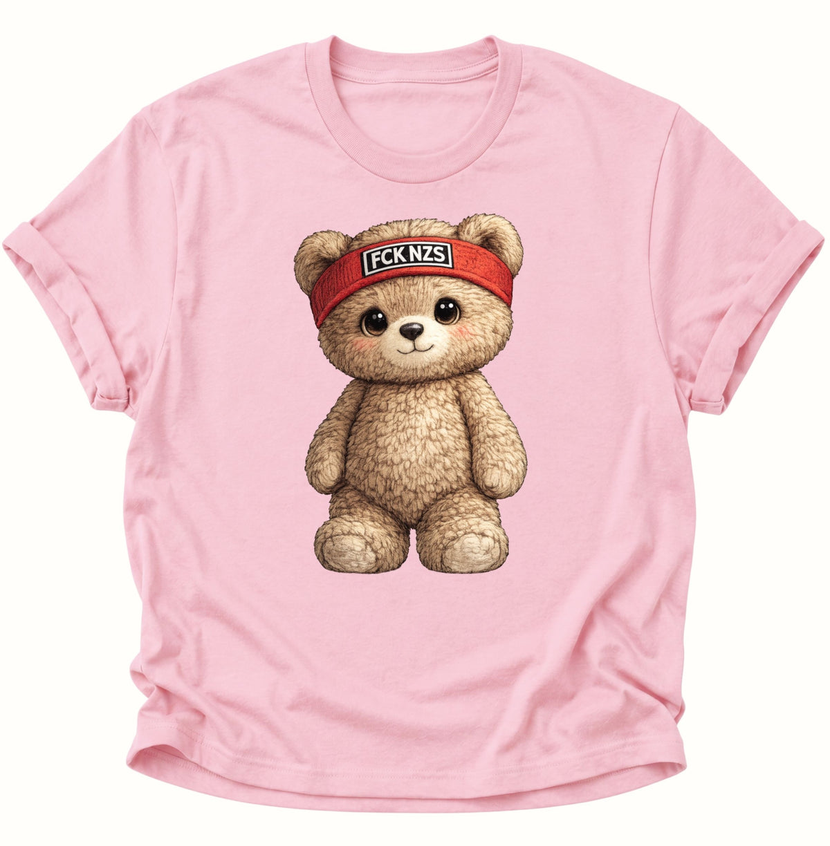 Süßer Teddybär gegen rechts Unisex T-Shirt Light Pink - PINE & RIVER