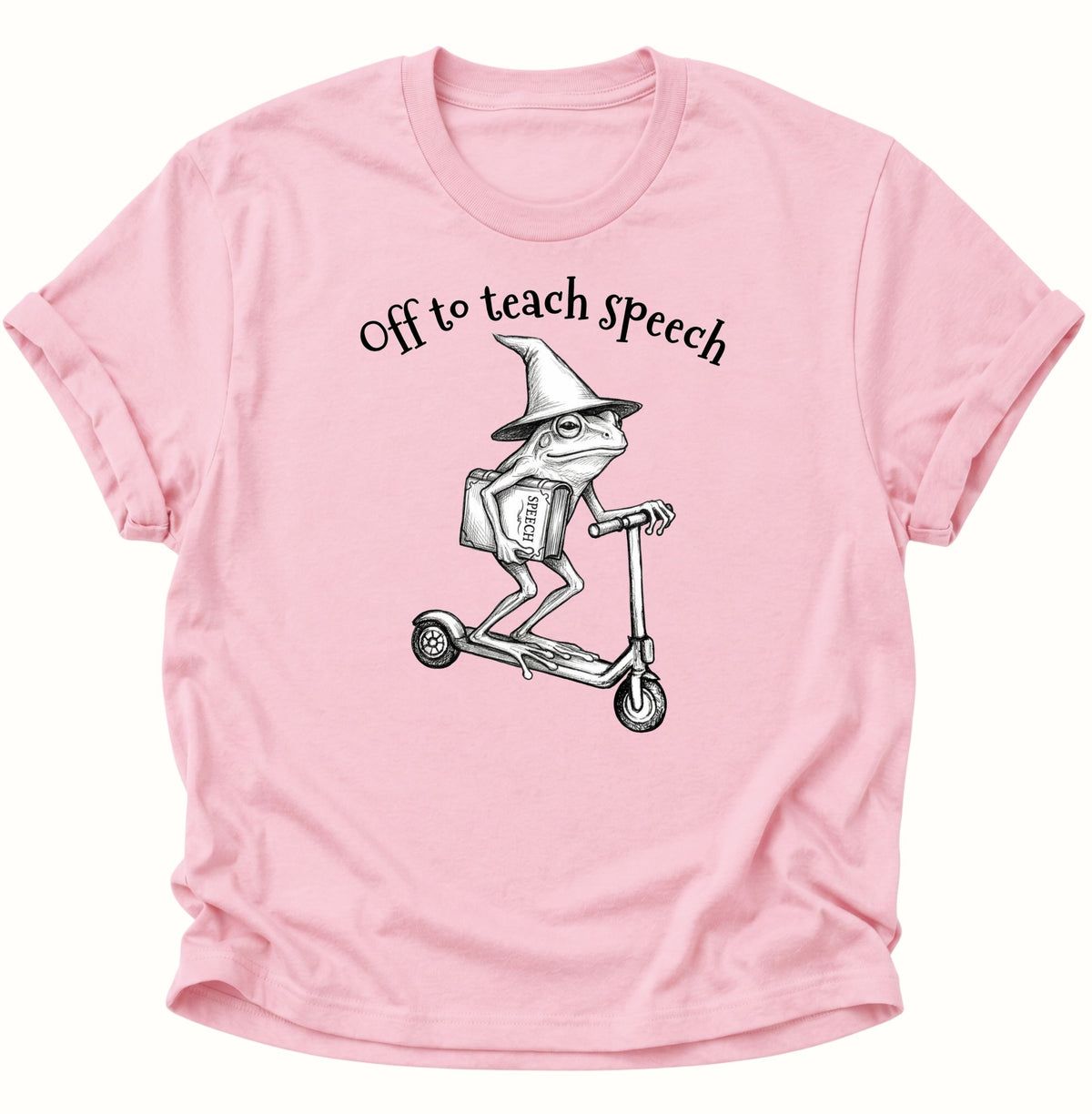 Retro-Frosch lehrt Sprache Unisex T-Shirt Light Pink - PINE & RIVER