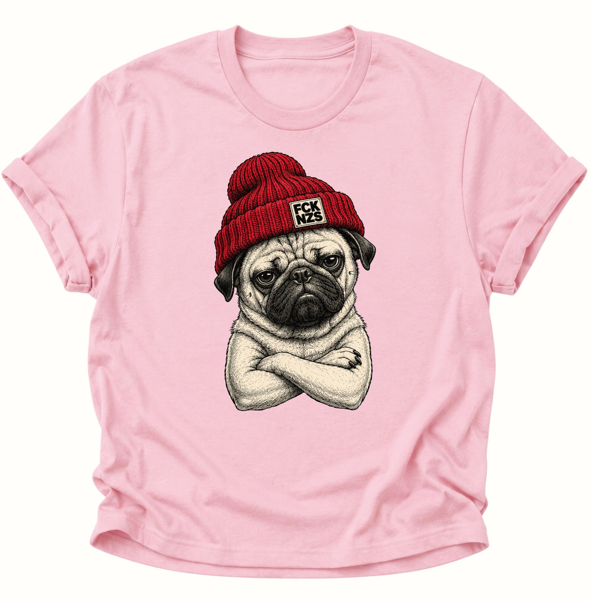 Mops gegen rechts Unisex T-Shirt Light Pink - PINE & RIVER