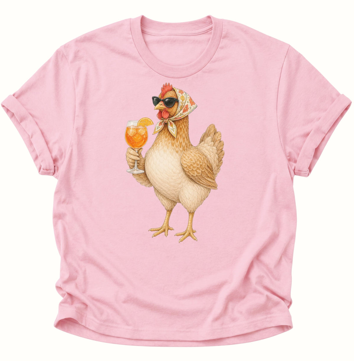 Cocktail-Henne mit Kopftuch Unisex T-Shirt Light Pink - PINE & RIVER