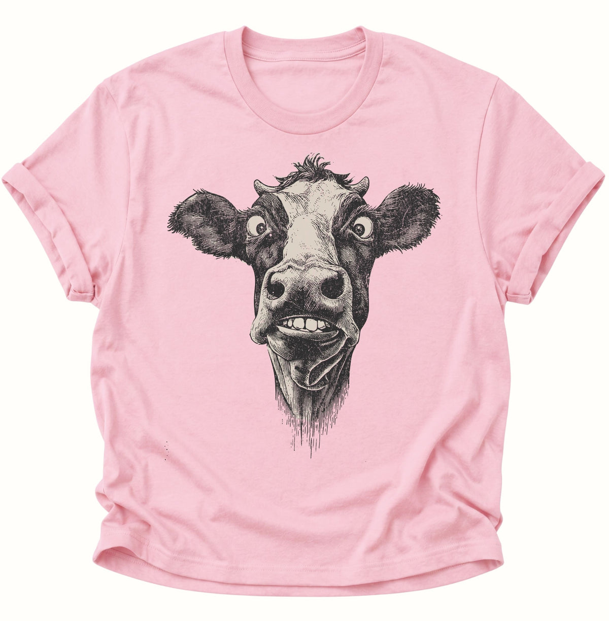 Verrückte Kuh Unisex T-Shirt Light Pink - PINE & RIVER