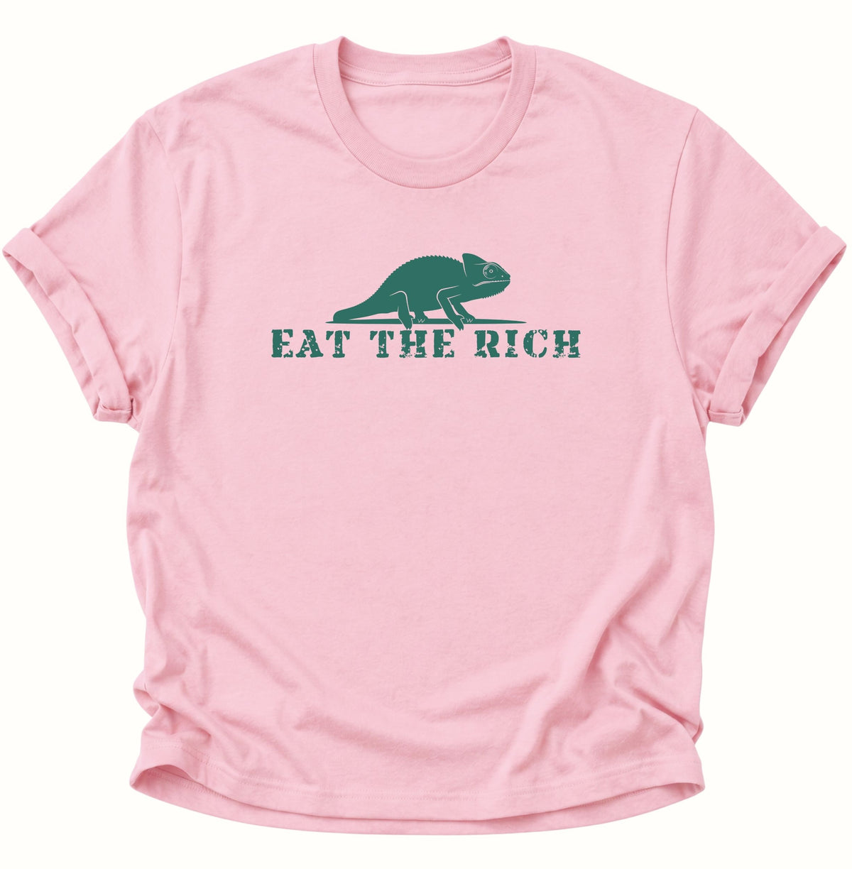 Chamäleon Eat the Rich Unisex T-Shirt Light Pink - PINE & RIVER