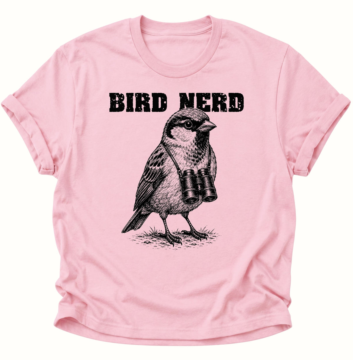Bird Nerd Vogel mit Fernglas Unisex T-Shirt Light Pink - PINE & RIVER