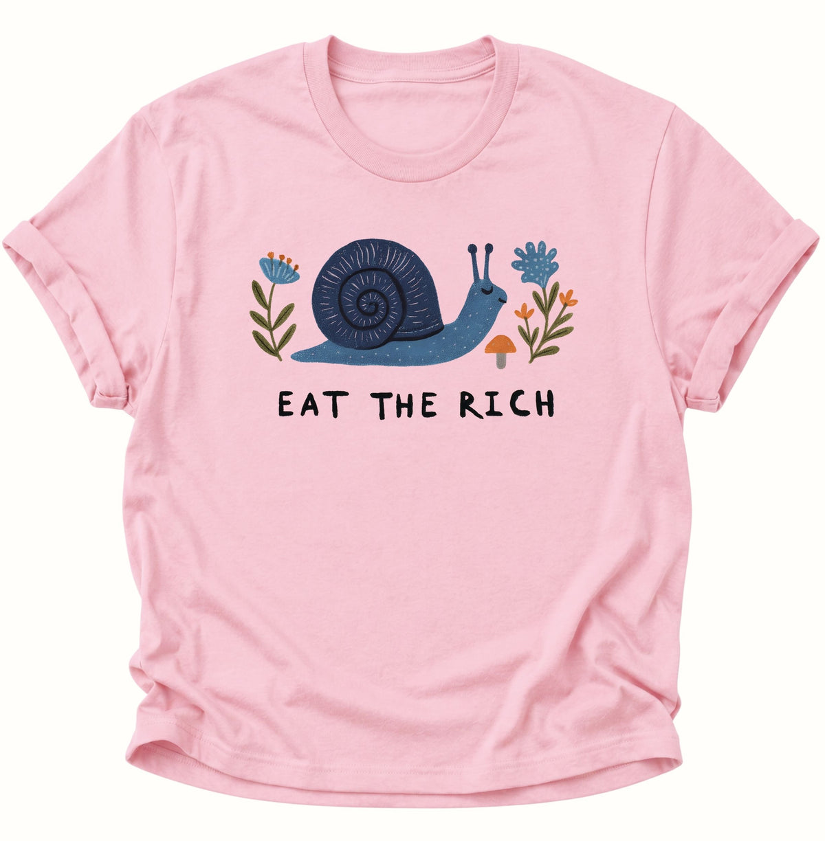 Blaue Schnecke Eat the Rich Unisex T-Shirt Light Pink - PINE & RIVER