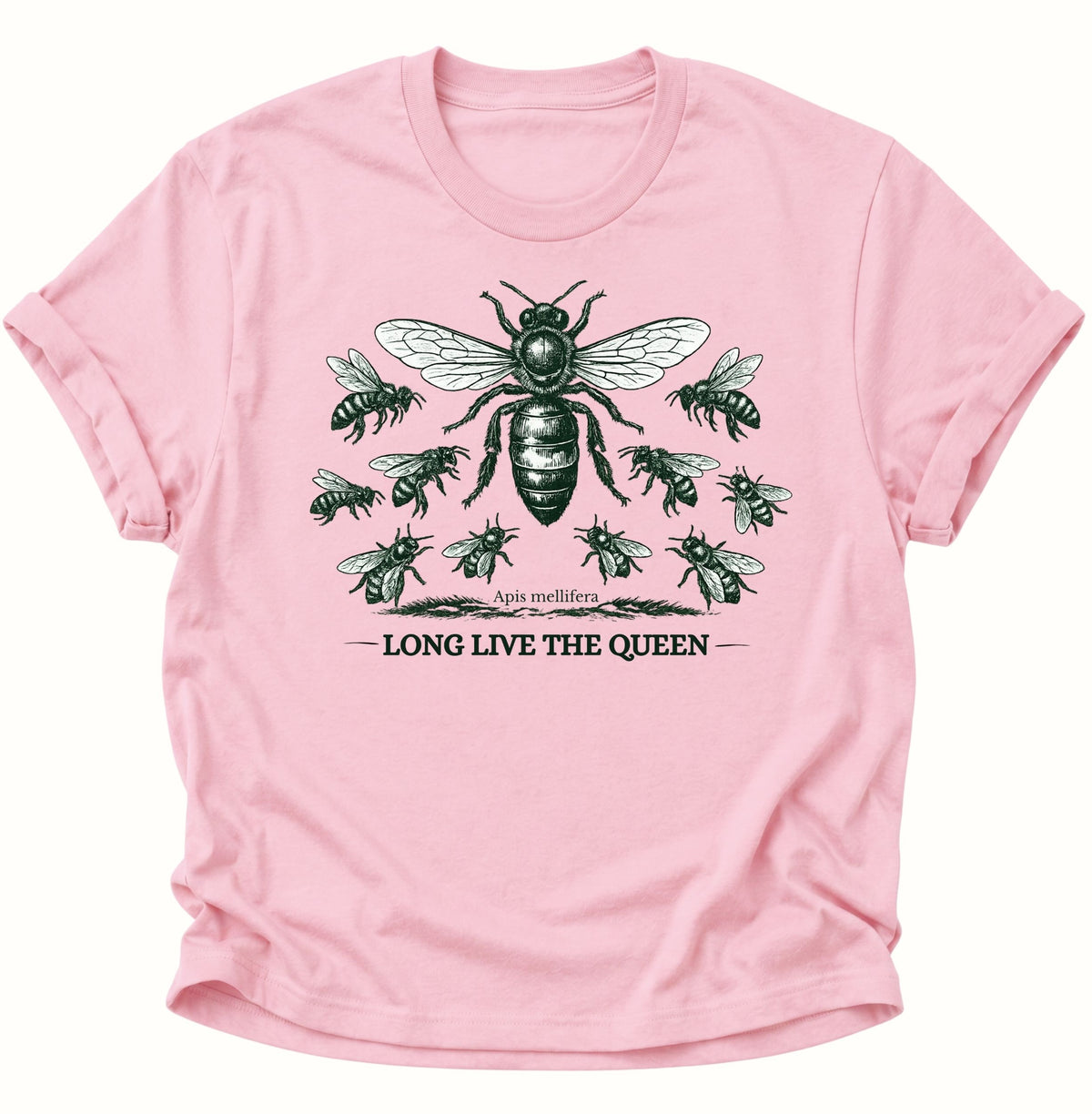 Bienenkönigin Long Live the Queen Unisex T-Shirt Light Pink - PINE & RIVER