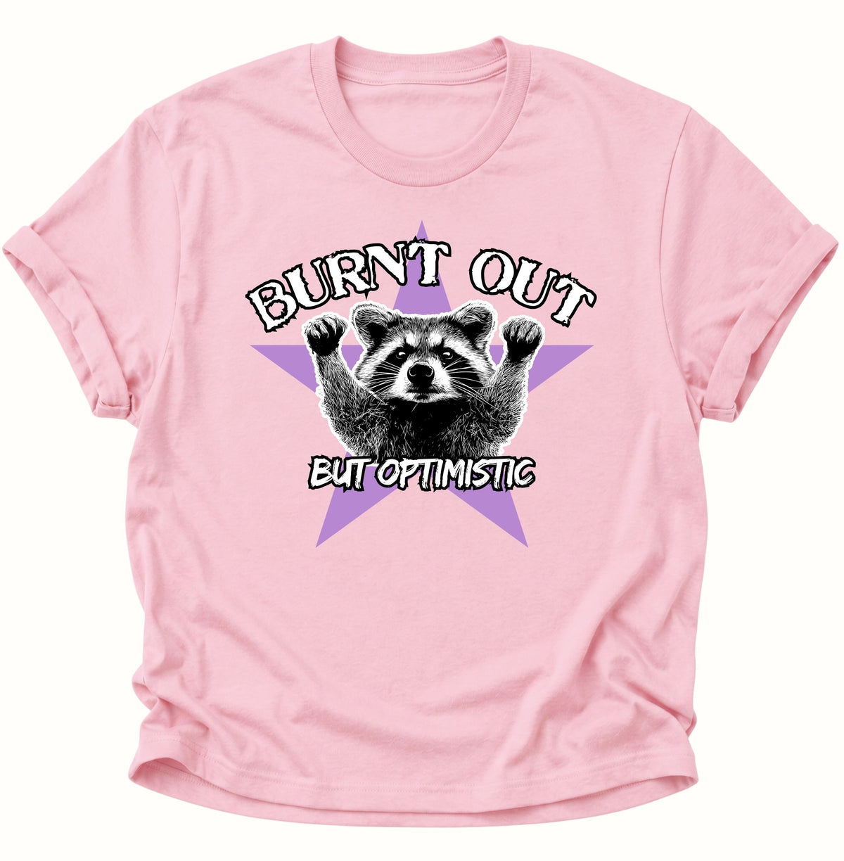 Burnt Out Washbär Unisex T-Shirt Light Pink - PINE & RIVER